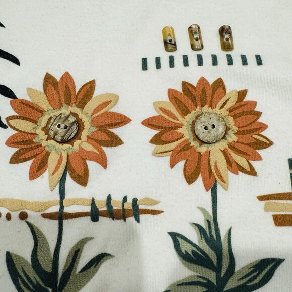 Vintage Teddi T Shirt Women’s Embroidered Short Sleeve Top Embellished Buttons - Picture 9 of 9